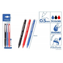 Pix Cu Radiera Bebasic 0.5mm Click 4/set 3 Culori S019