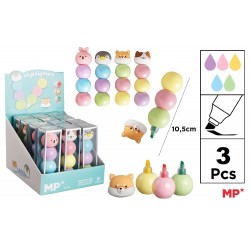 Mini Textmarker Fantasy Ipb 3/set Animale Pastel Pe553-04