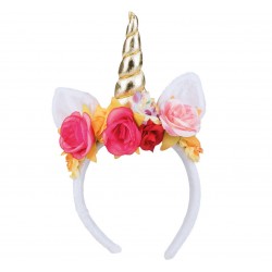 God Cordeluta Unicorn, Headband With Roses, White 11cm 04288